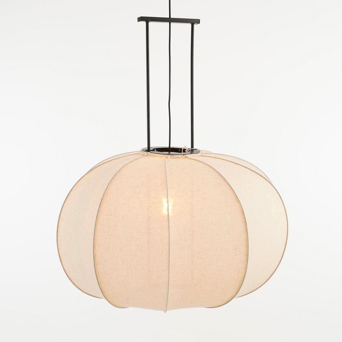 Pego Hängelampe – H94 x Ø83 cm – Leinen – gebrochenes Weiß