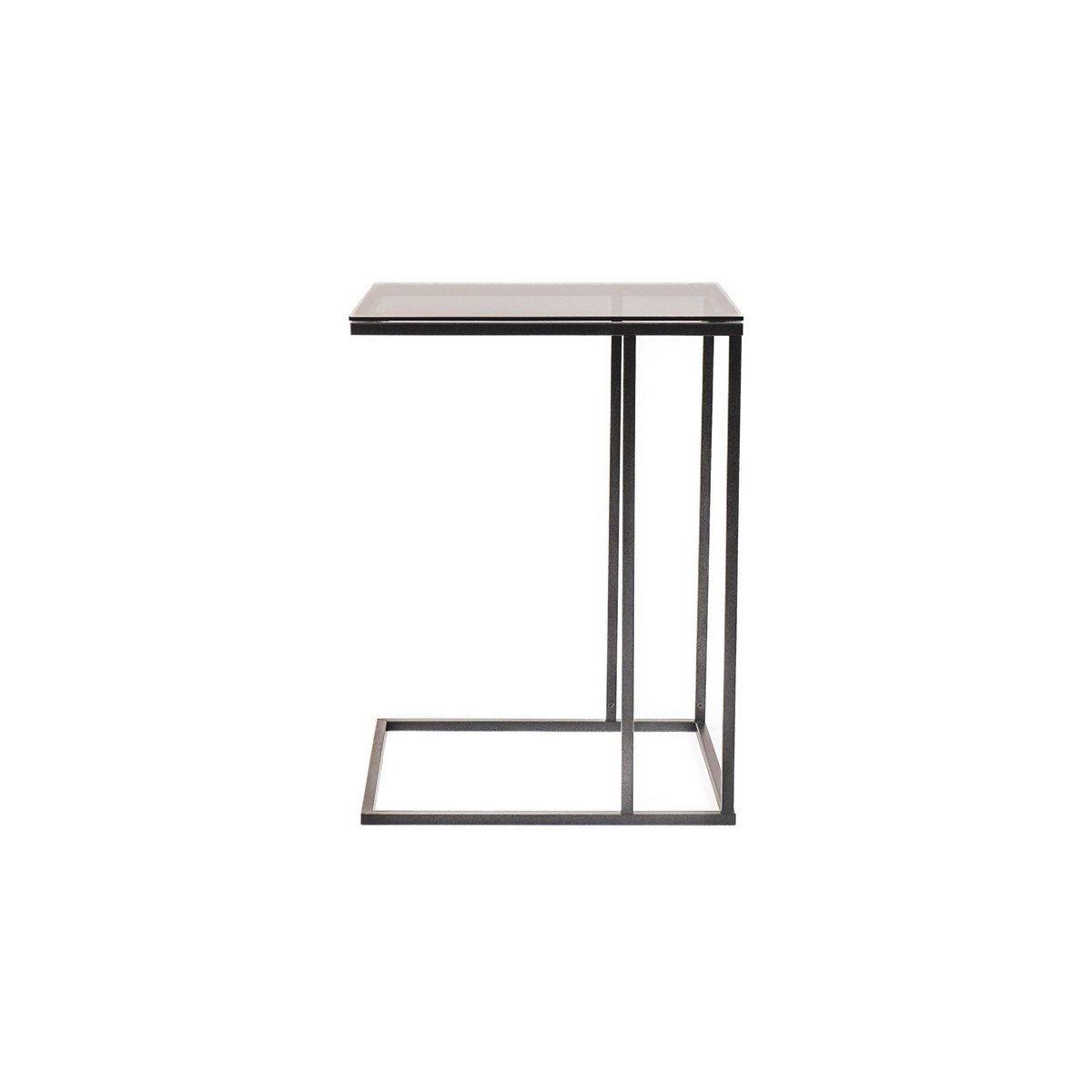 Beistelltisch – Metall/Glas – Schwarz – 40 x 35 x 51 cm