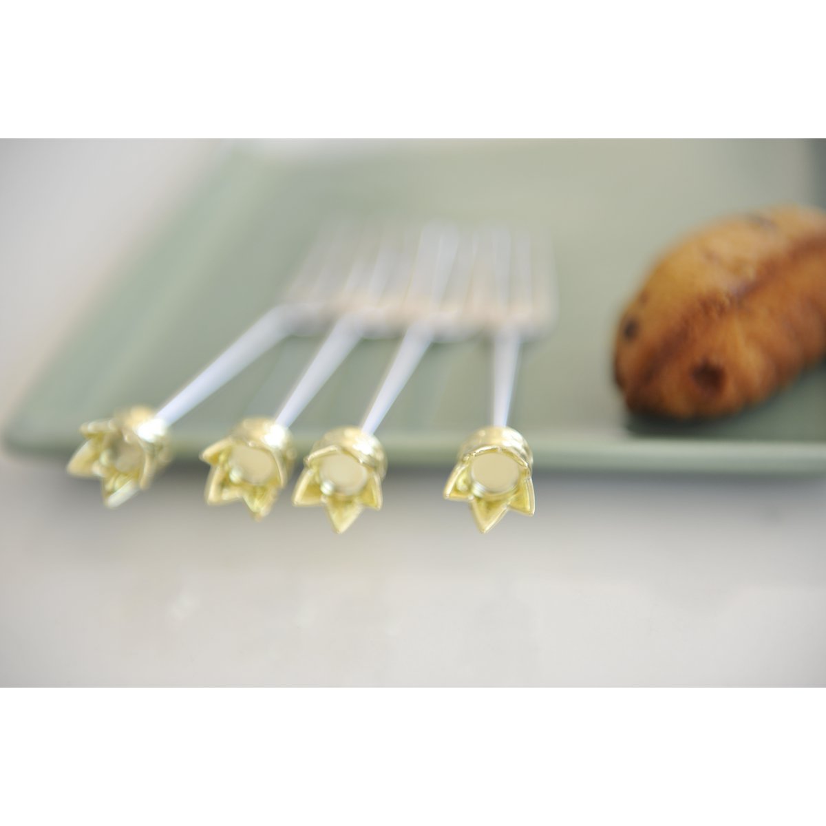 GOLDENE KRONE KUCHENGABEL – 4ER-SET