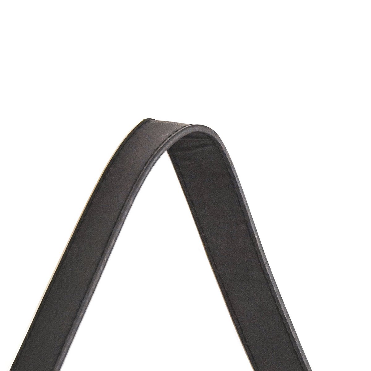 Spiegel – Runder Wandspiegel – Leder/Metall – Schwarz – Ø50 cm