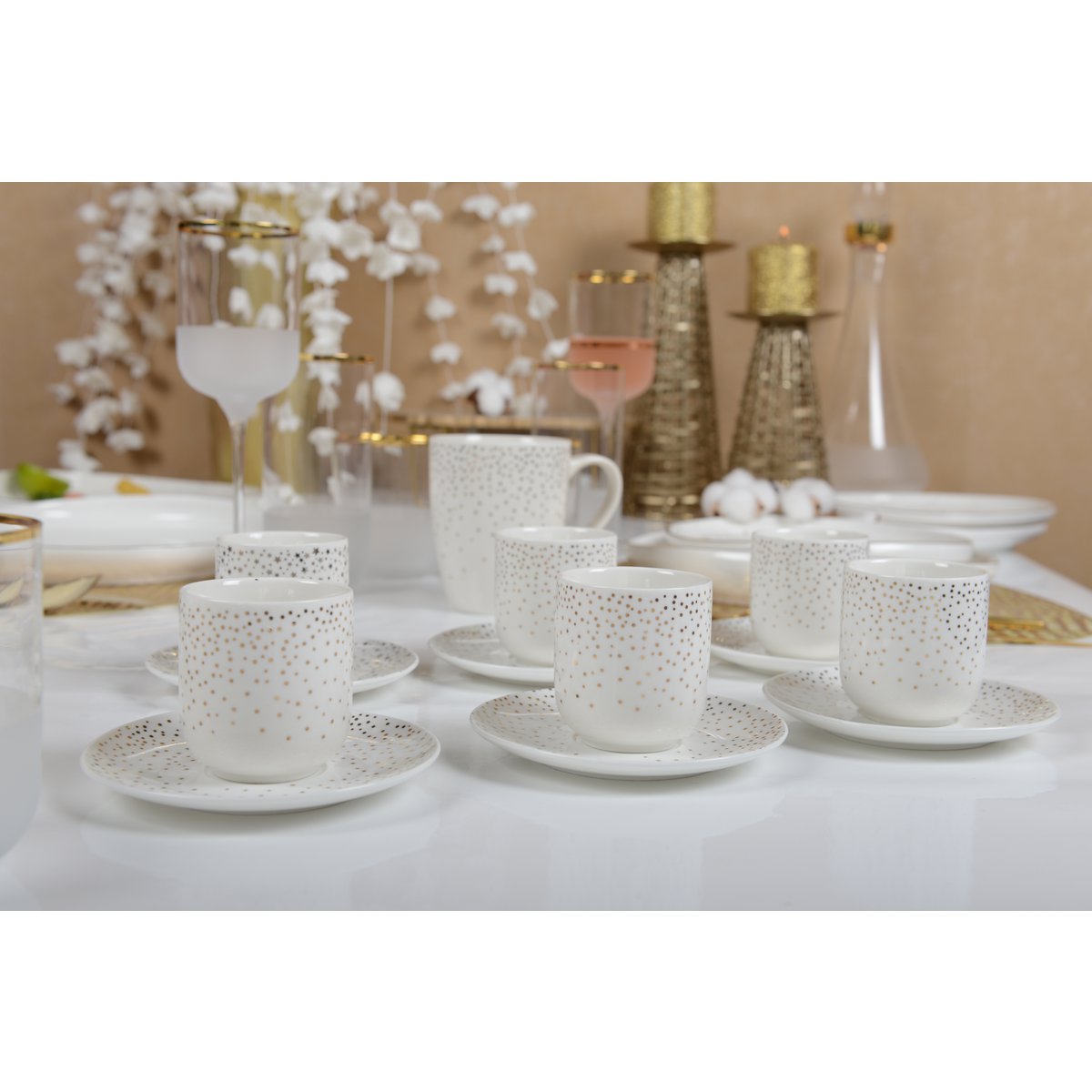 SET 6 KAFFEETASSEN 90ML PLUMETIS GOLD