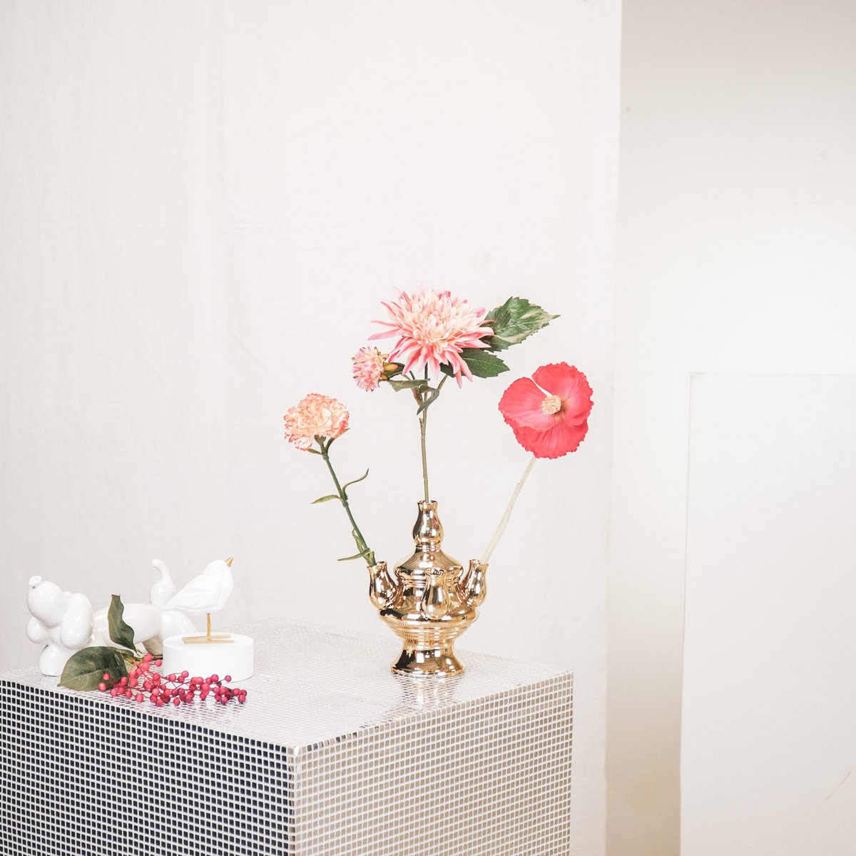 Vase - Tulpe - Keramik - Gold - 15x15x20cm