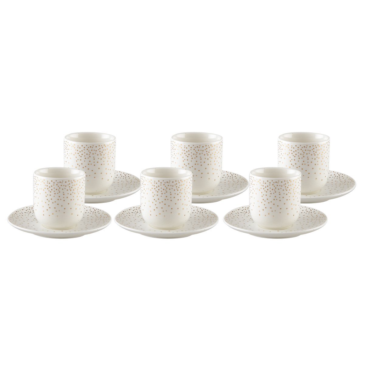 SET 6 KAFFEETASSEN 90ML PLUMETIS GOLD