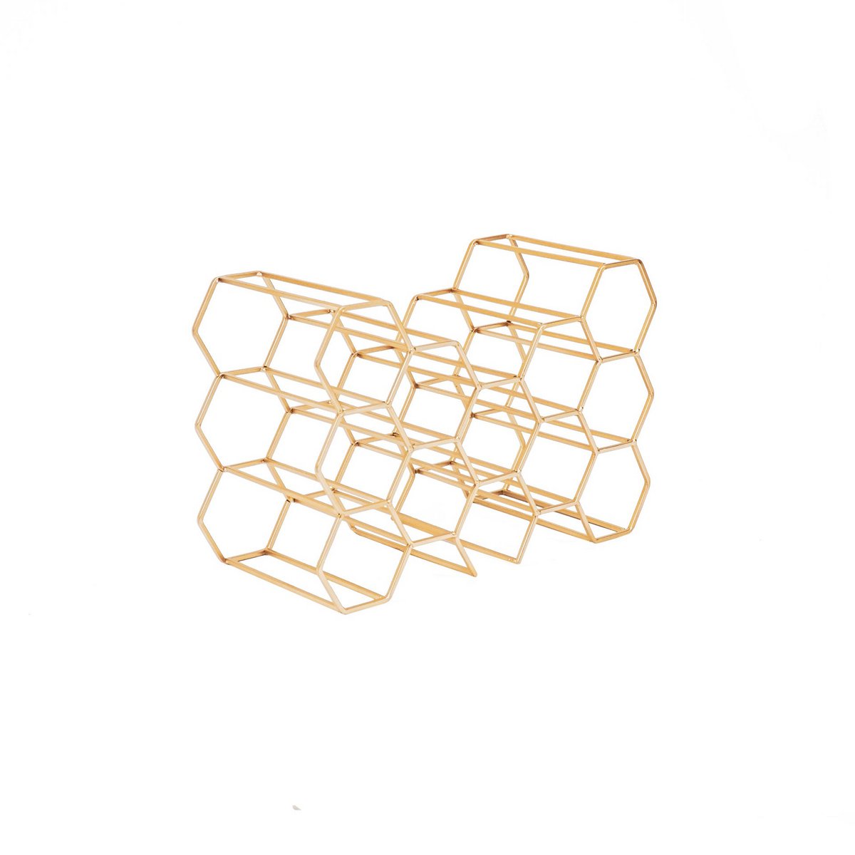 Weinregal – Metall – Gold – 11 Flaschen – 44,5 x 15,5 x 29 cm