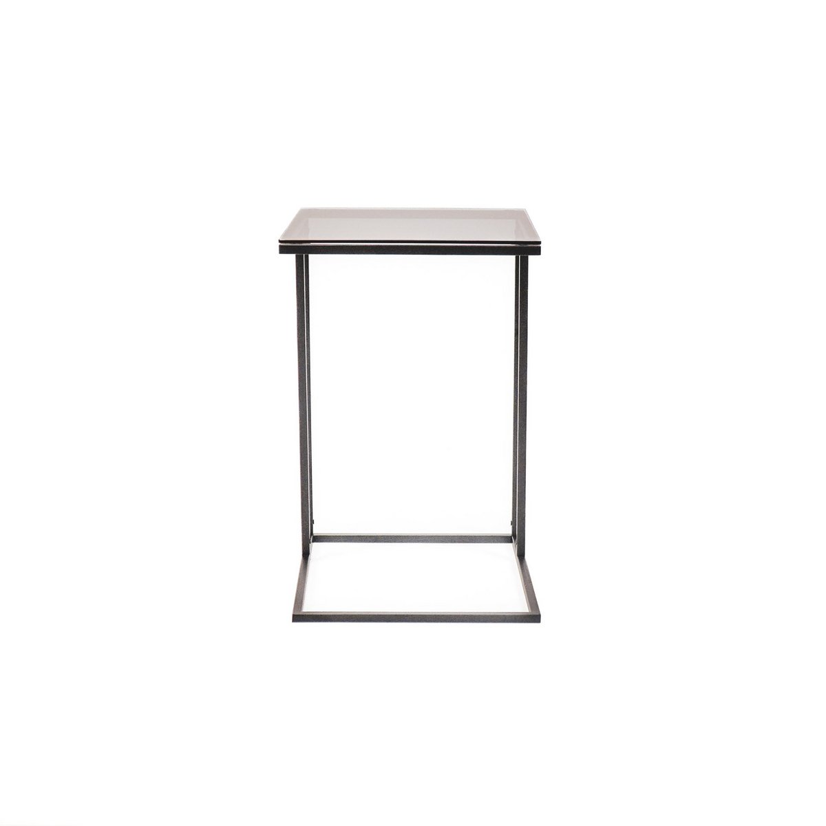 Beistelltisch – Metall/Glas – Schwarz – 40 x 35 x 51 cm