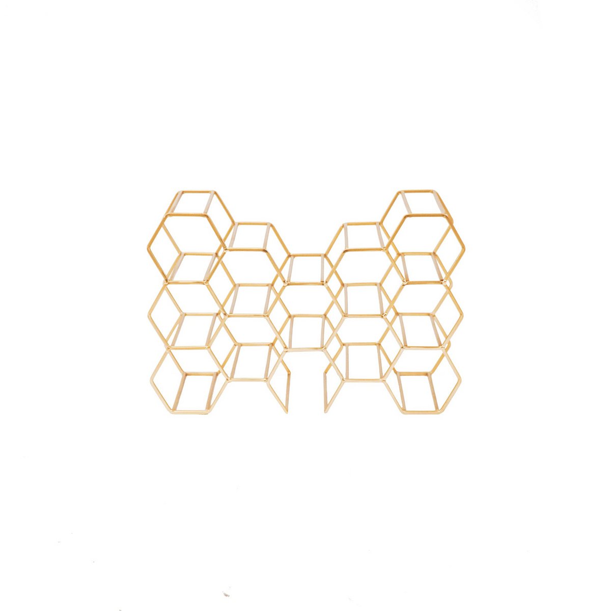 Weinregal – Metall – Gold – 11 Flaschen – 44,5 x 15,5 x 29 cm
