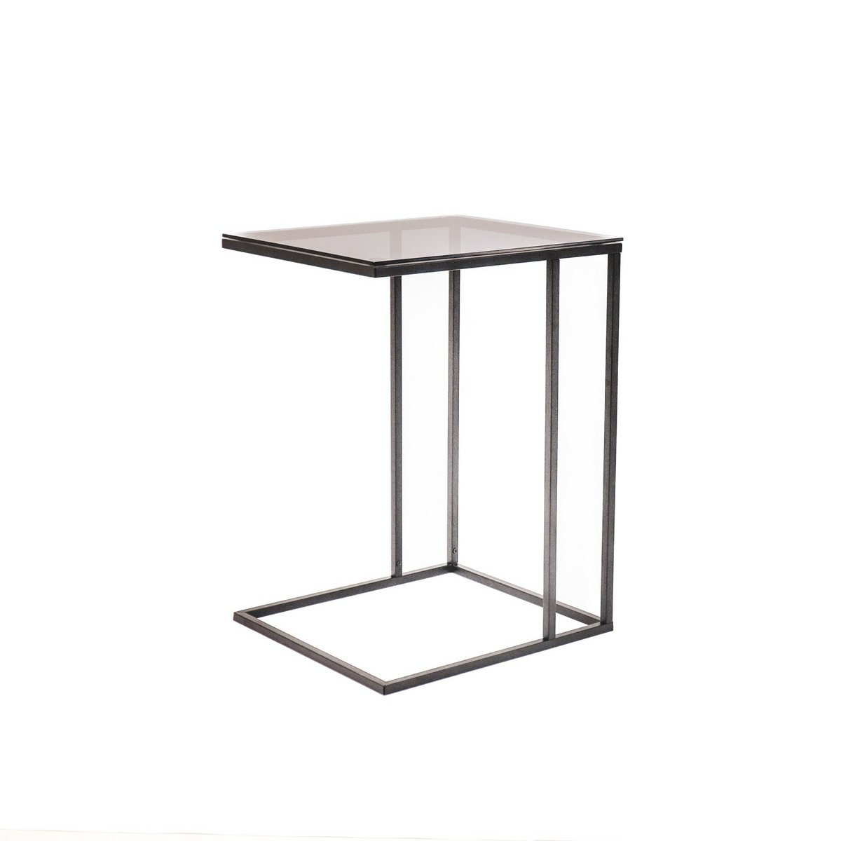 Beistelltisch – Metall/Glas – Schwarz – 40 x 35 x 51 cm