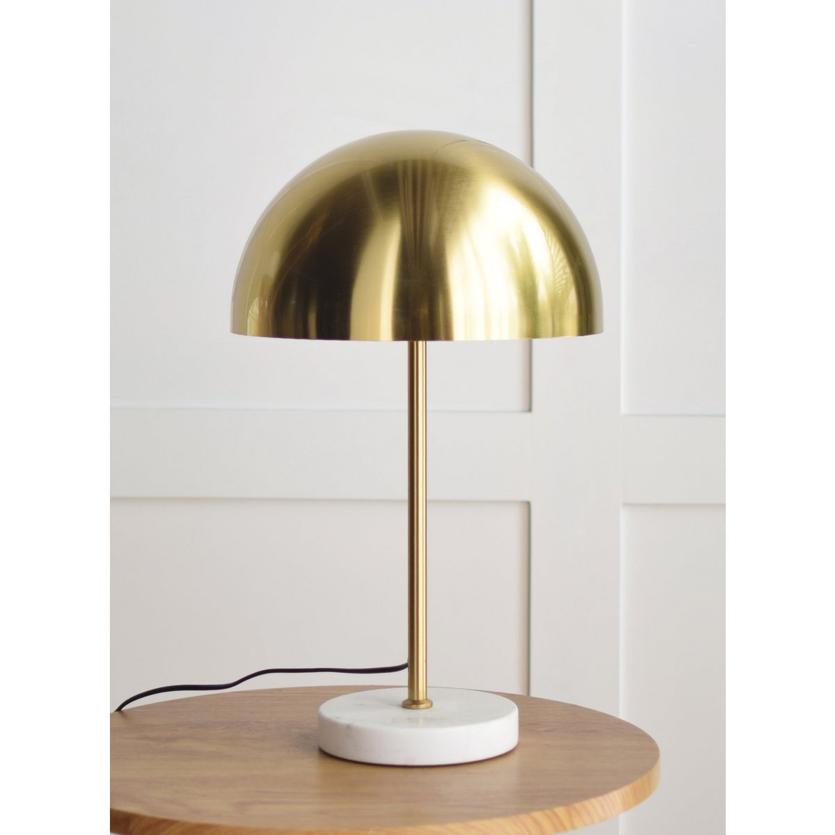 Tischlampe - Pilz - Metall/Marmor - Gold -E27 -15x45x55cm