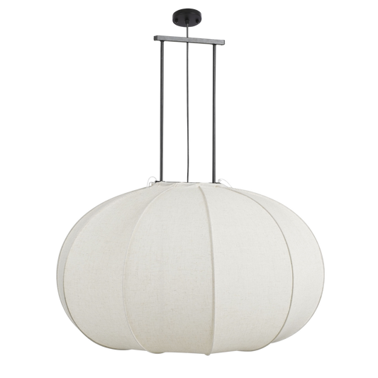 Pego Hängelampe – H94 x Ø83 cm – Leinen – gebrochenes Weiß
