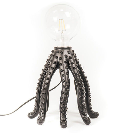 Tischlampe - Oktopus - Polyresin - Schwarz - E27 - 25x25cm