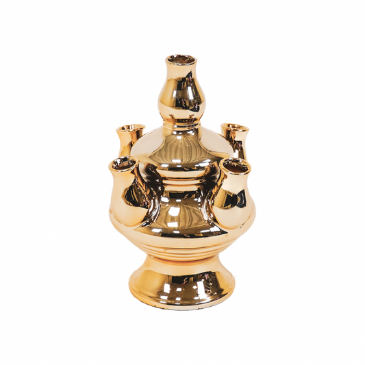 Vase - Tulpe - Keramik - Gold - 15x15x20cm